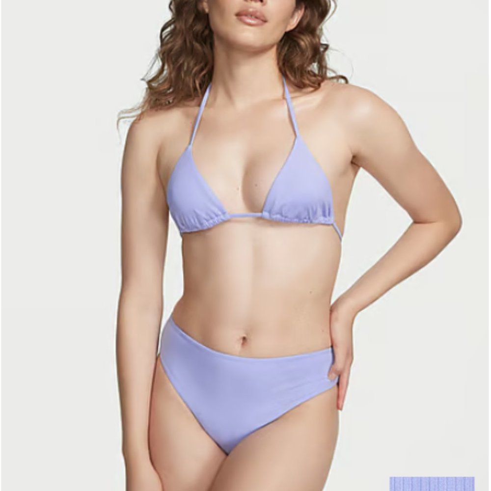 VICTORIA'S SECRET SWIM High-Waist Full Coverage Bikini Bottom (Purple Size S)
